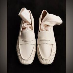 Jcrew White leather loafers never worn!!